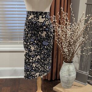 LuLaRoe Black and Cream Floral Skirt